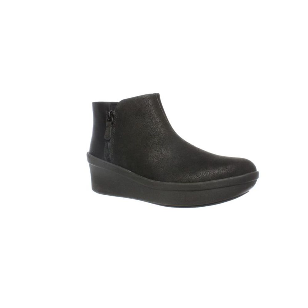 Clarks Womens Step Rose Up Black Textile Ankle Boots Size 6.5 Medium (B, M)!